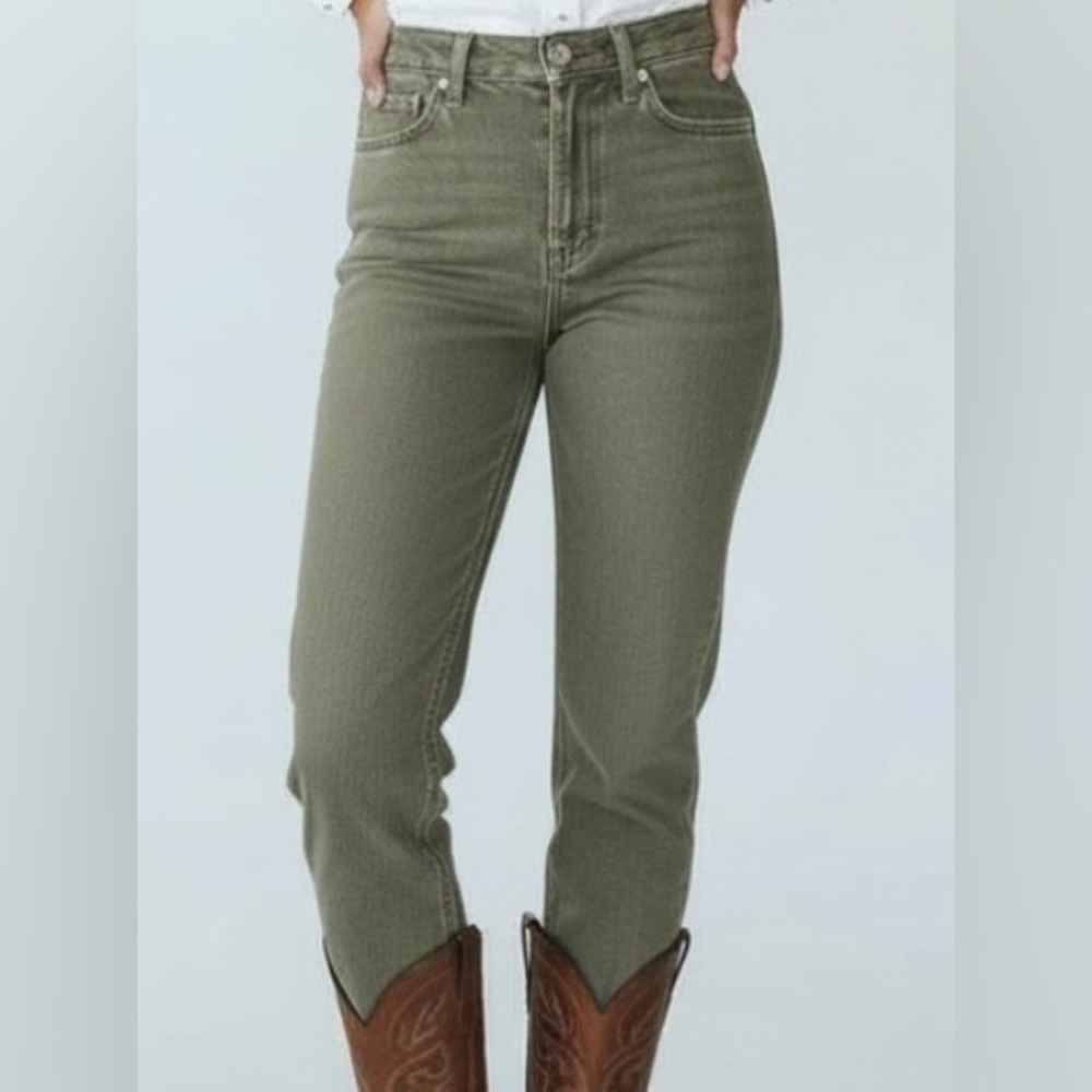 Vintage Rare Rough Riders Olive Green Western Denim Jeans Sz 9 10